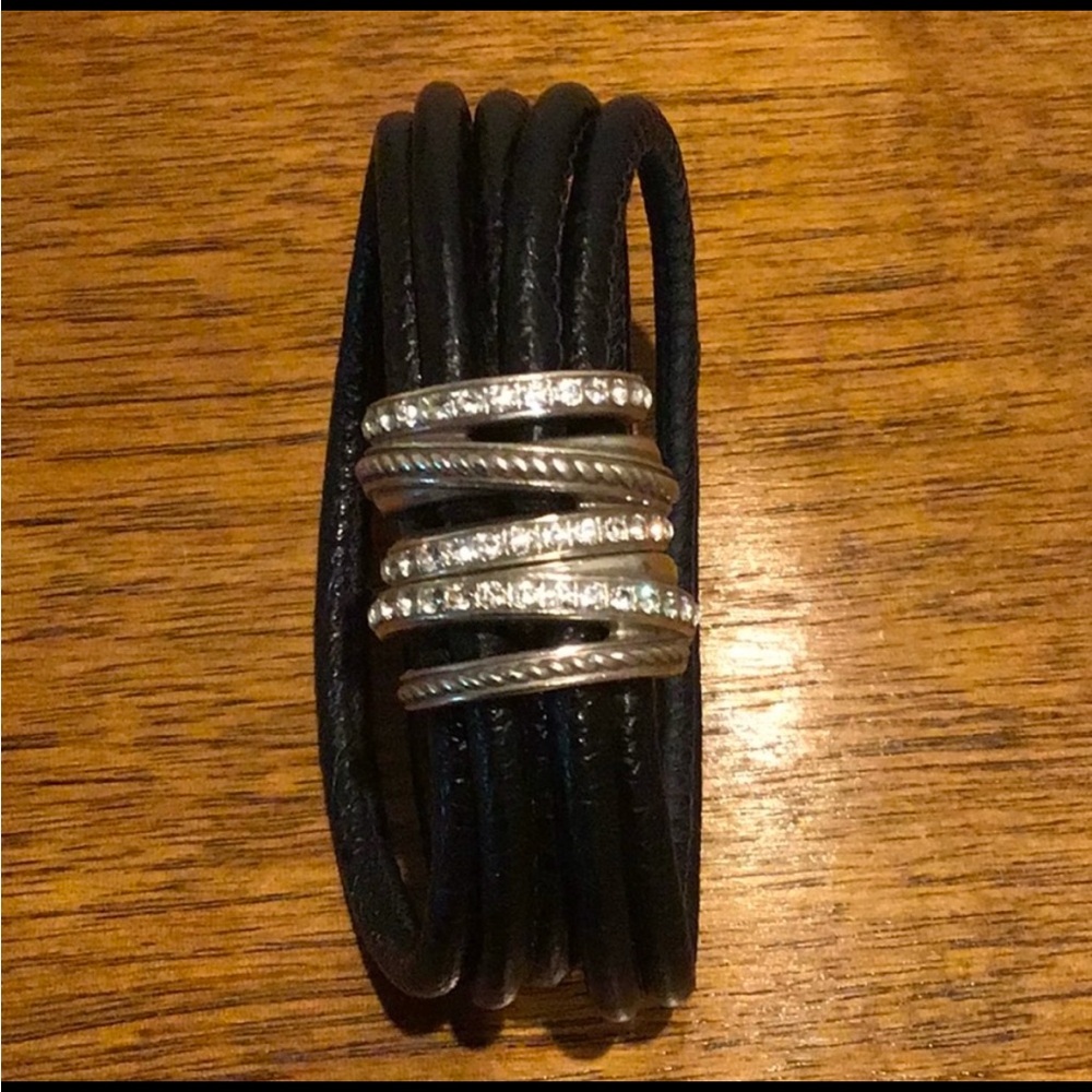 BRIGHTON NEPTUNE RINGS VINTAGE BLACK/SILVER BRACELET - Picture 2 of 5